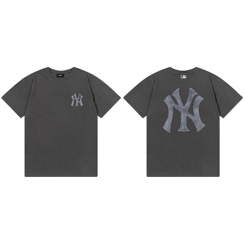 韓国新作MLBバックロゴ大プリントNY半袖Tシャツ男女兼用刺繍カジュアル半袖|undefined