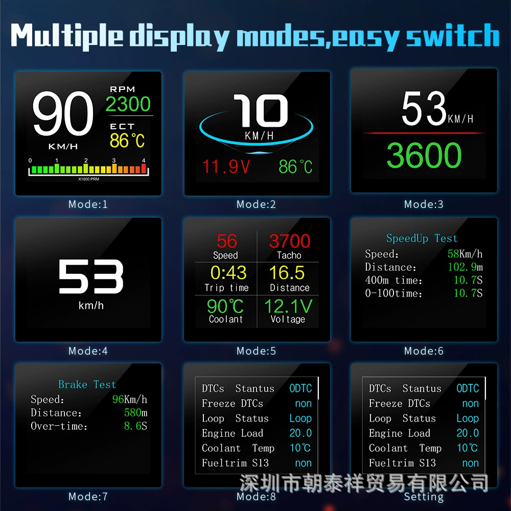 P10 smart HUD car head-up display | OBD direct-connected high-definition LCD screen | Portable driving computer