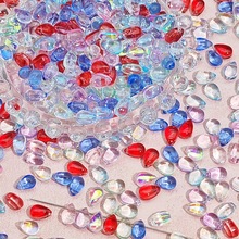 厂家直销水滴玻璃珠子6X9mm捷克琉璃珠子diy古风发簪制作材料饰品