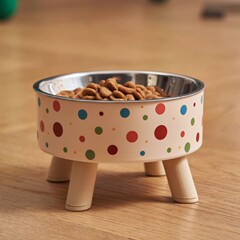 ステンレスの猫の碗の犬の碗の犬のたらいのペットの碗の猫のご飯の碗は水の碗の高い足を飲んで、大口径をひっくり返すことを防ぎます。