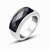 Universal ring stainless steel suitable for men and women, European style, simple and elegant design, three colors, with gem