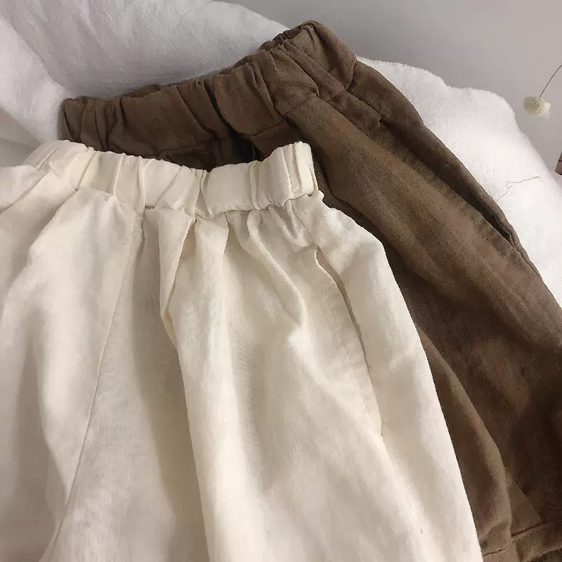 Thin trousers, children's flashlight, cotton and linen