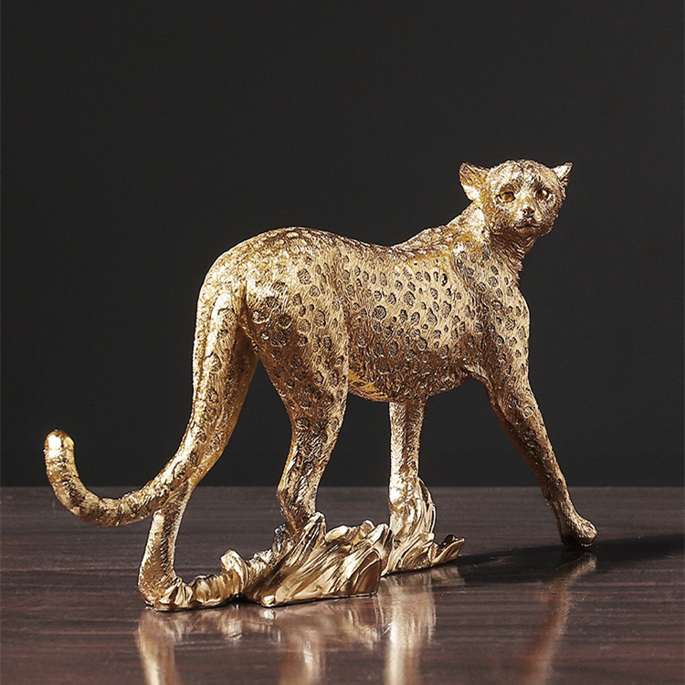 Transfronterizo moderno minimalista dinero leopardo resina artesanía sala de estar oficina arte decoración adornos al por mayor