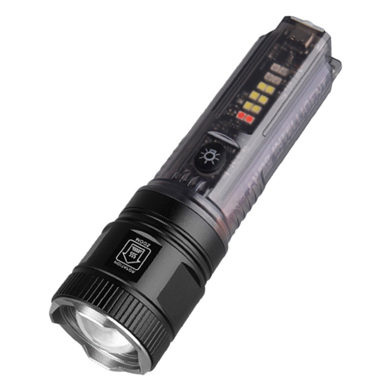 Nueva linterna láser blanco al aire libre multi-función solar linterna recargable súper brillante Prevención de tiro largo