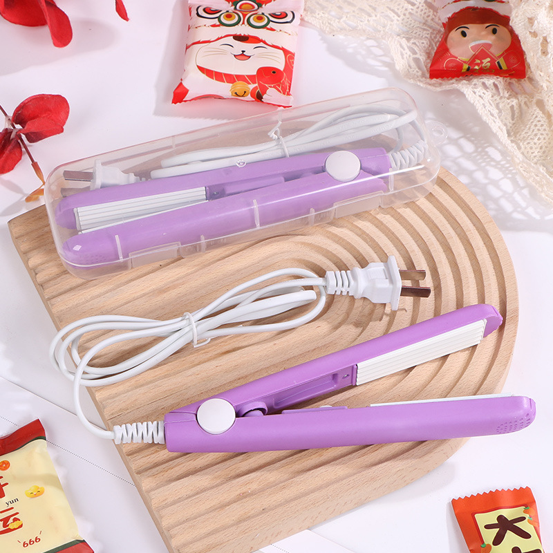 Purple Wave patrón de sellado de la máquina pequeña mini hogar bolsa de embalaje de plástico sello de madera contrachapada presión de la mano máquina de sellado de plástico