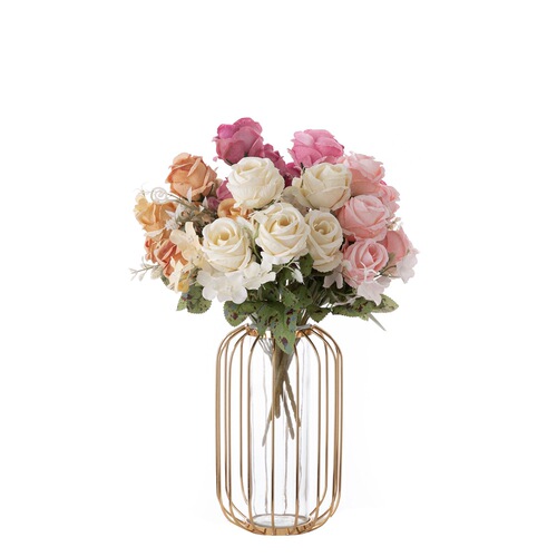 Manufacturer of Wholesale European-style Rose INS-style Artificial Flowers for Home Decoration Cross-border Wedding Decor MW55504
