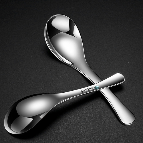 Creative and cute stainless steel soup spoon for household use, small teaspoon for children's meals