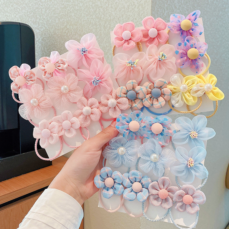 Flower Bow Tie Rubber Band 10-piece Set Multicolors display picture 1