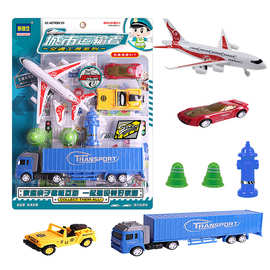 十元店儿童玩具小礼物回力仿真工程车模型玩具巴士货车运输车批发