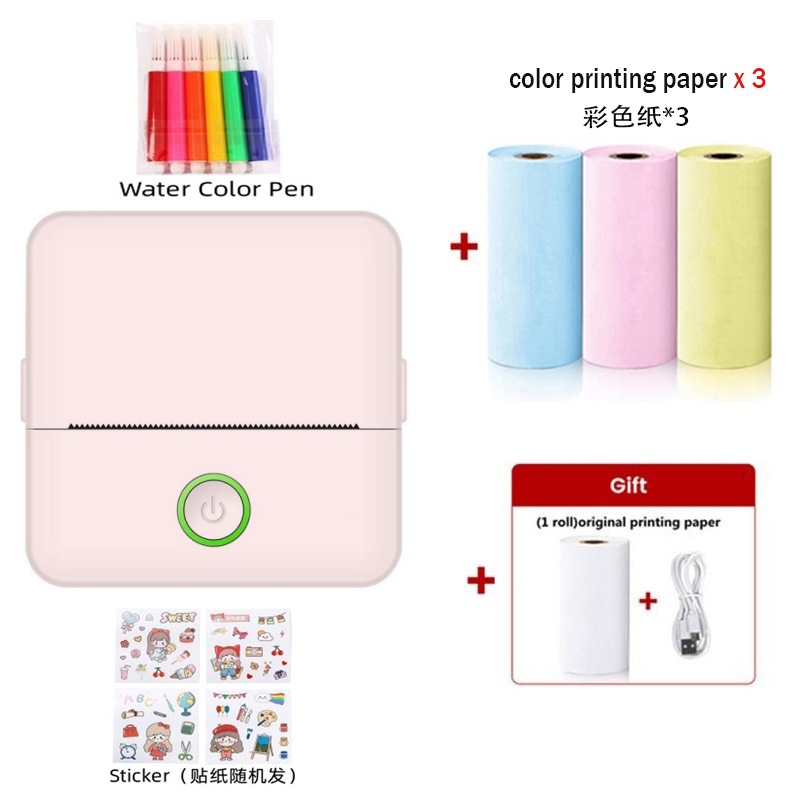 X6 핑크 [인쇄지 1롤 + 컬러지 3롤 + 수채펜 6개 + 스티커 포함]