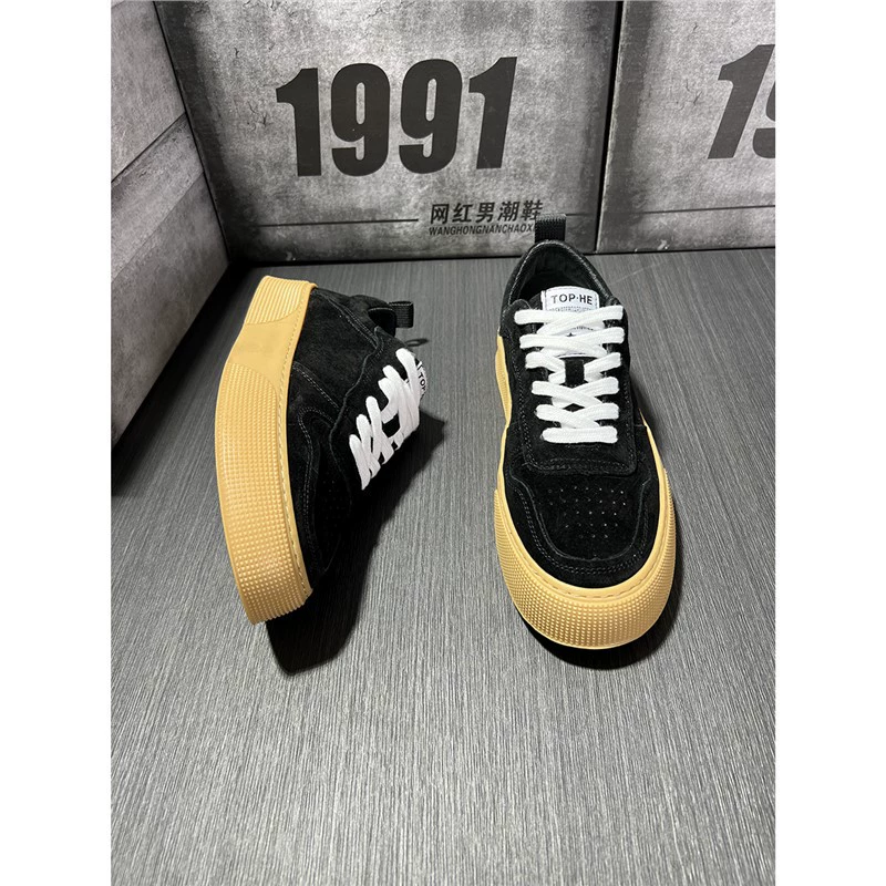 Мужская обувь Spirit Boy, кожаная роскошная обувь для скейтборда, новинка весны 202, корейский стиль, повседневная обувь для скейтборда на толстой подошве, Trbottomy xs