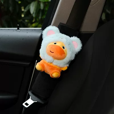 Interior Decoration Ornament, Seat belt shoulder pad - light-blue-mouse-hood-sitting-capybara-lulu-shoulder-cover-single-genuine-no-specifications