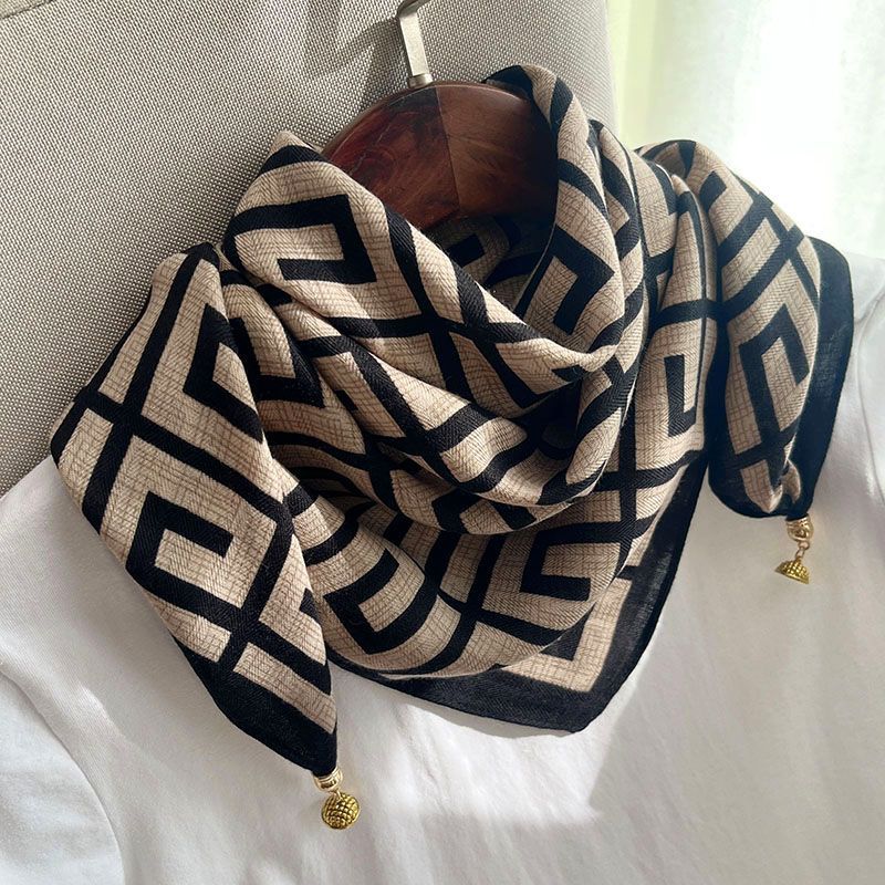 Protection Magnetic Silk 2025 New Scarf Autumn Winter Cotton Linen High-end Neck Warmer Triangle_voghion.com
