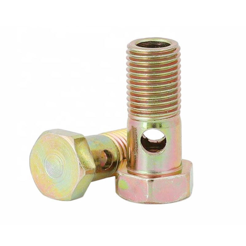 Tornillo hueco hexagonal de orificio único tornillo hueco tubo de retorno de aceite bisagra perno hidráulico para motor diesel