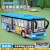 Metal realistic bus with light music, double-layer transport, car, scale 1:60