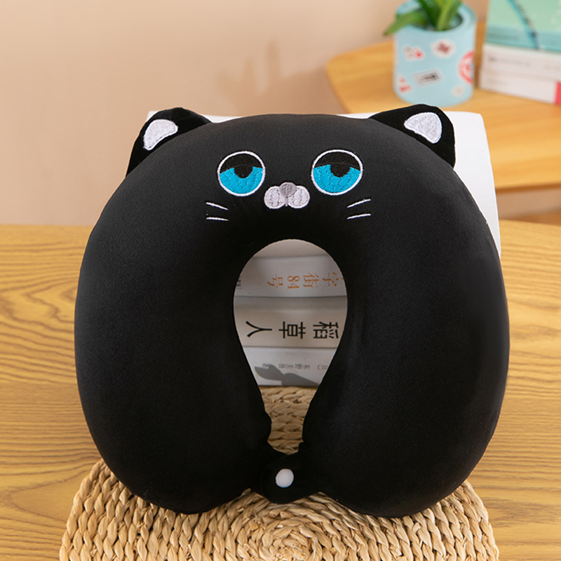 Almohada en forma de U de negocios, almohada para el almuerzo de oficina, viaje de negocios, almohada para el cuello de rebote lento, almohada en forma de U de espuma con memoria de joroba
