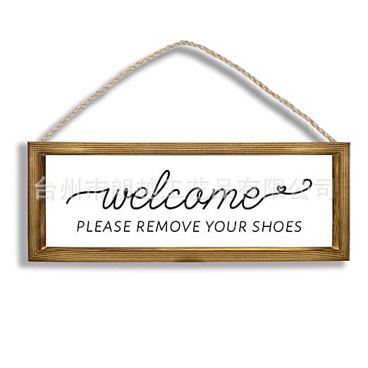 Cross-border Wooden Photo Frame Casual Stitching Wooden Frame Pendant Welcome Sign Farmhouse Wall Decoration Country Style Wall Ornament