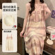 Pajamas for Women Summer Short-Sleeved Mid-Length Suspender Nightgown Cartoon Bear Print Floral Korean Style Pure Lust Style Home Wear
