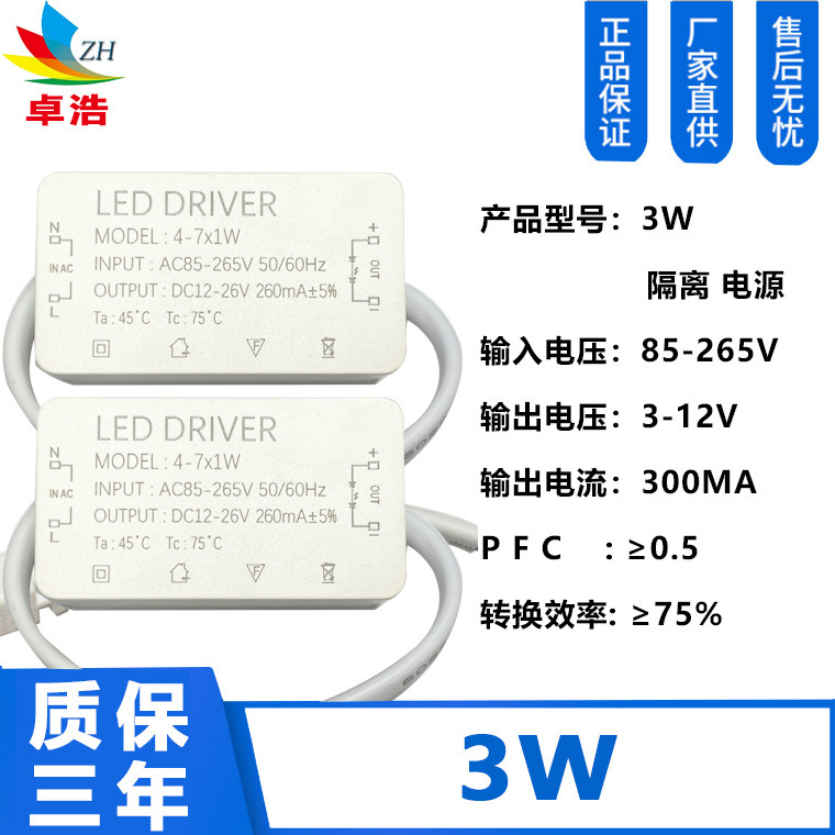 Led driver隔離外付け電源3-36wアップルシェル外付けダウンライト隔離駆動電源を供給します。|undefined
