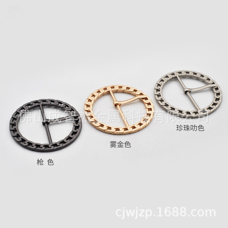 3CM合金圆形日字扣 调节三档扣皮带腰带风衣调节扣鞋箱包饰背带扣