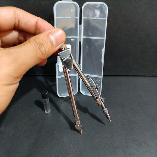 Pioneer metal compass stainless steel set junior high school student office primary school student painting drawing tool pure iron compass