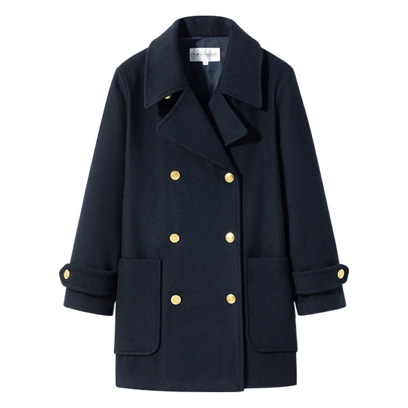 Осенне-зимнее новое шерстяное пальто в школьном стиле в стиле преппи, женская униформа JK, двубортное универсальное шерстяное пальто для пригородных поездок
