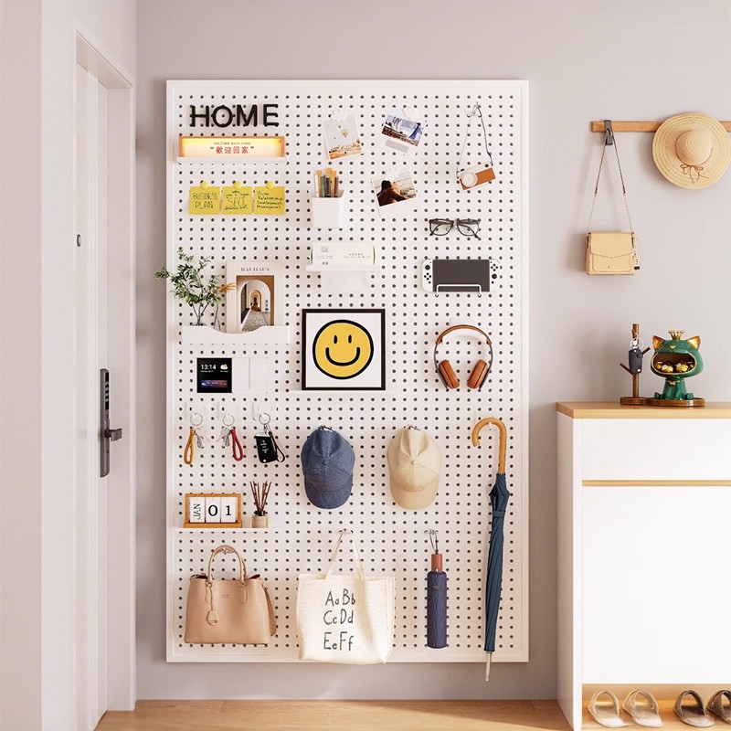 placa de agujero de metal placa perforada de acero inoxidable en la pared trasera de la puerta del estante de almacenamiento de la puerta de entrada de la casa