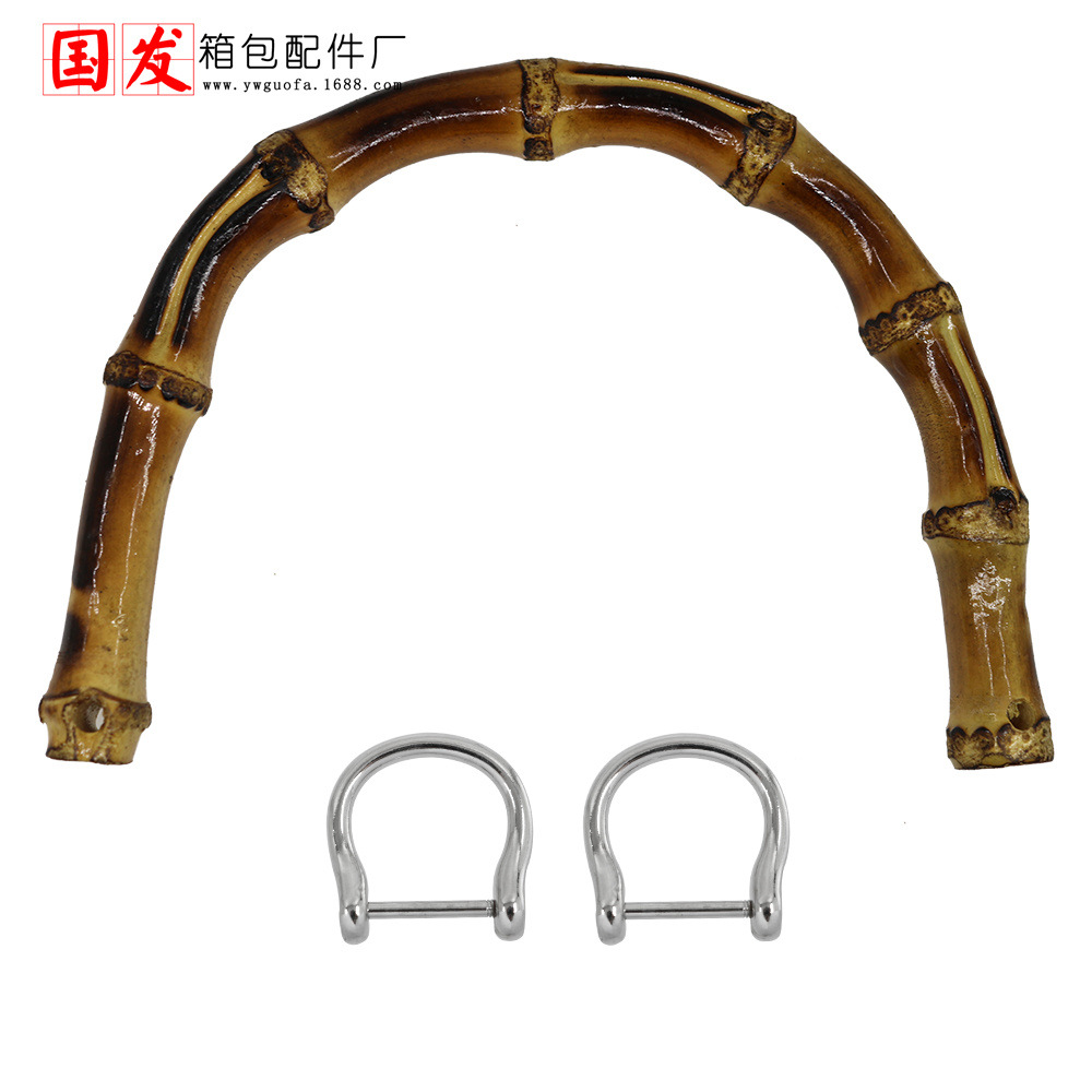 [agujeros delantero y trasero] pequeño 15.5cm mano de bambú mano marrón mano de bambú real con botón de mano