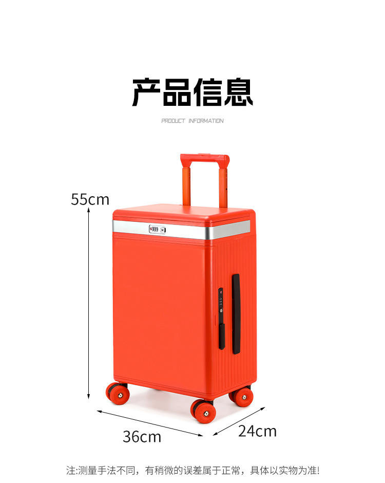 Vali kéo trang điểm có gương tích hợp đèn led, mở nắp bên hông, ngăn sâu lớn — Đêm cực đen + tay cầm đen + bánh xe đen chi tiết 22