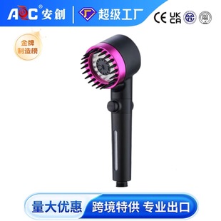 Multi-functional net red pressurized grinding massage bath head NBR material beauty portable rain shower one-button water stop shower