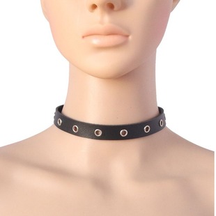 Japanese and Korean-style cute girl leather necklace neckband Korean-style street punk punch-free collar bracelet multi-use