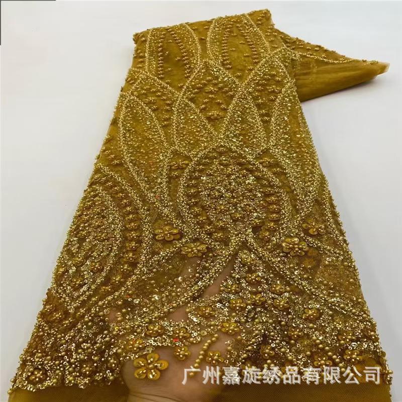 explosión de la industria pesada láser flor de arroz tela de encaje vestido de boda vestido de rendimiento