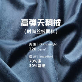 320g高弹天鹅绒丝绒面料 高弹金丝绒 秋冬涤氨丝绒礼服连衣裙布料