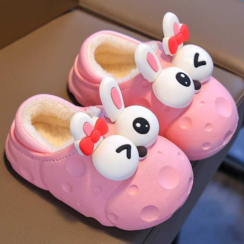 2024 nuevos zapatillas de algodón para niños zapatillas de lana de invierno para niñas para bebés adorables zapatillas impermeables para niños