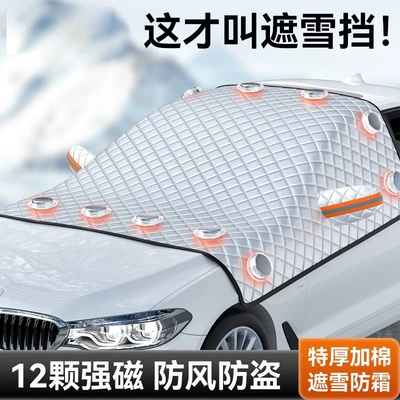 Car snow shield | Oxford Cloth Snow Protection - 12-magnets-3945-silver