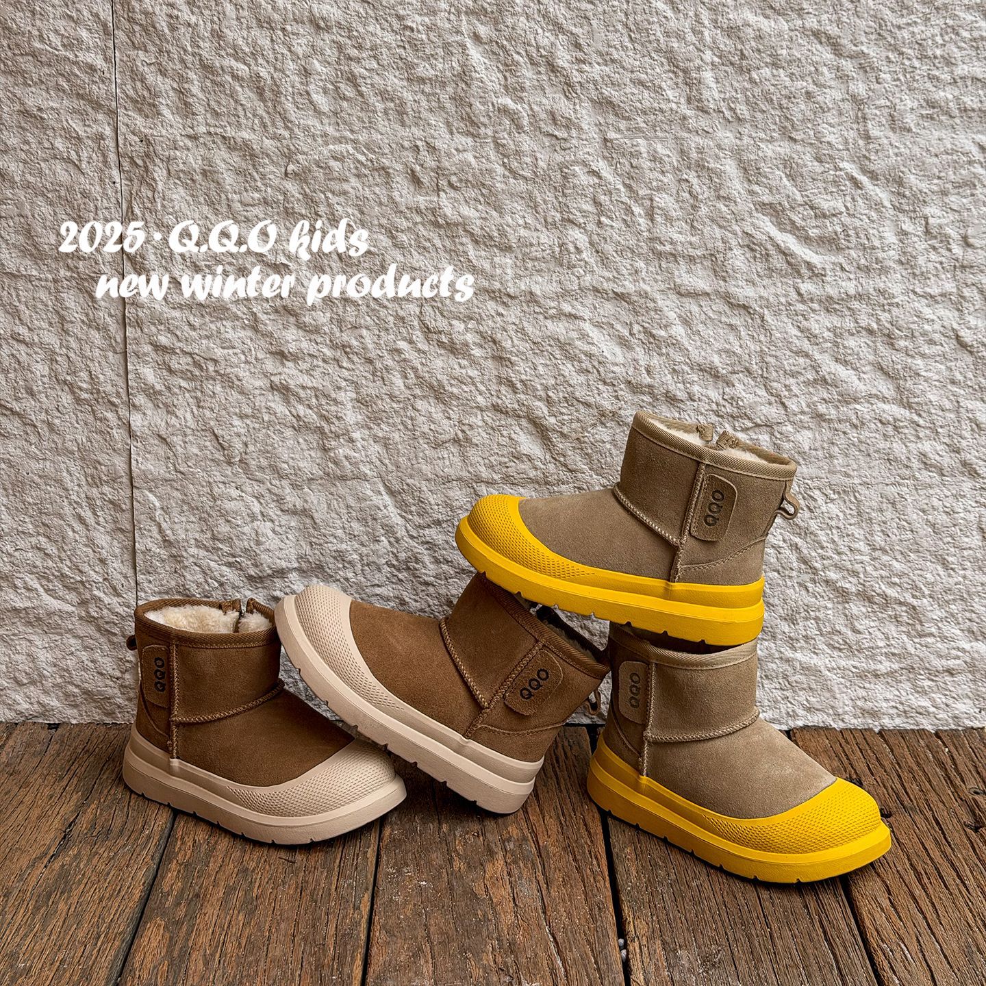 Qqo Kidsren's Shoes 2025 Winter Genuine Leather Kidsren's Snow Boots Real Fur Boys' Boots Thickeneded Non-Slip Girls' Large Cotton Shoes