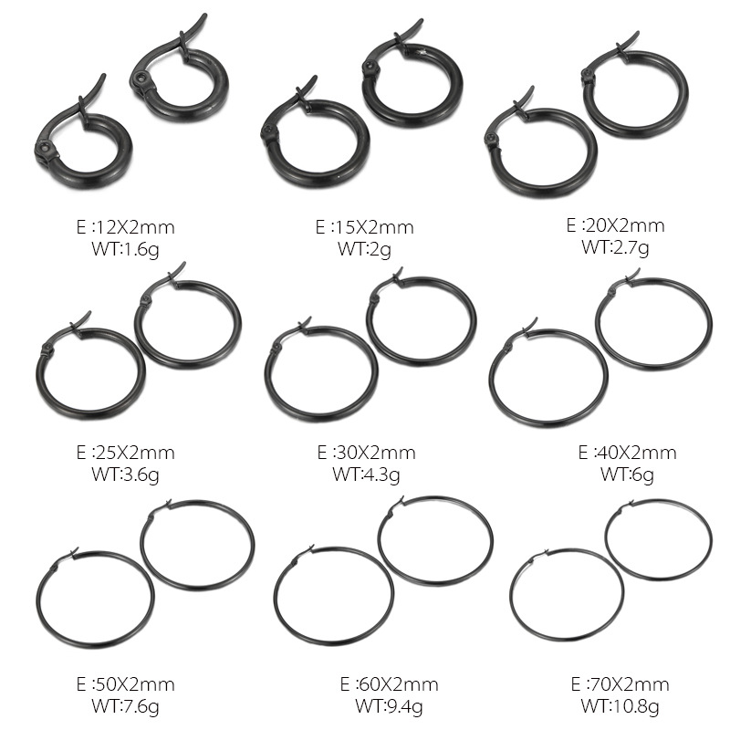 13g Weight 304 Stainless Steel Ear Needle Material Simple Style Circle Stainless Steel Hoop Earrings Plating Stainless Steel Earrings