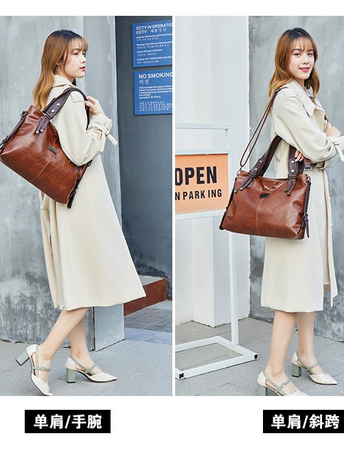 Bolso de Mujer Xidi Paul 2026, Estilo Retro, Casual, de Cuero Suave, Gran Capacidad, Tipo Tote, Bandolera