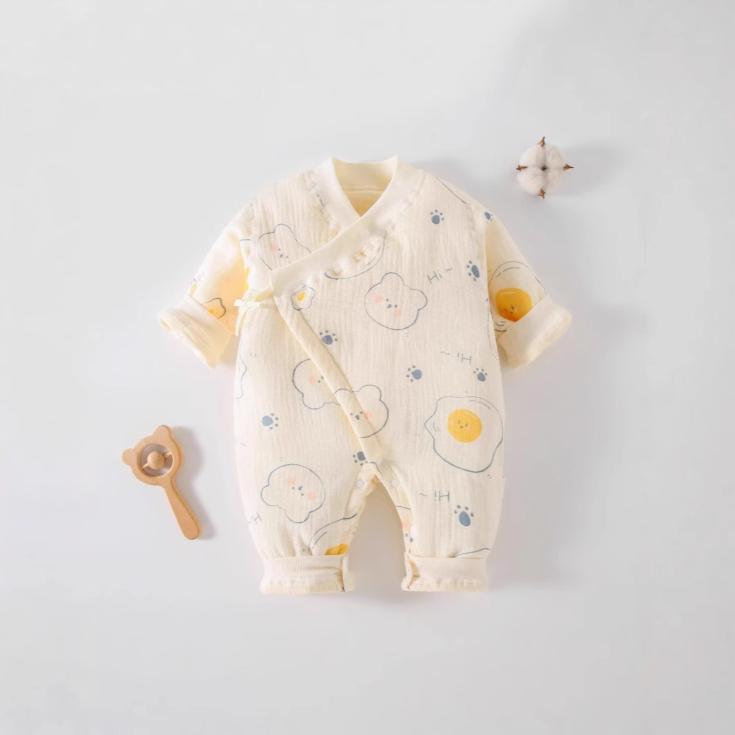 Autumn and winter new wrinkled gauze thin cotton warm one-piece monk…