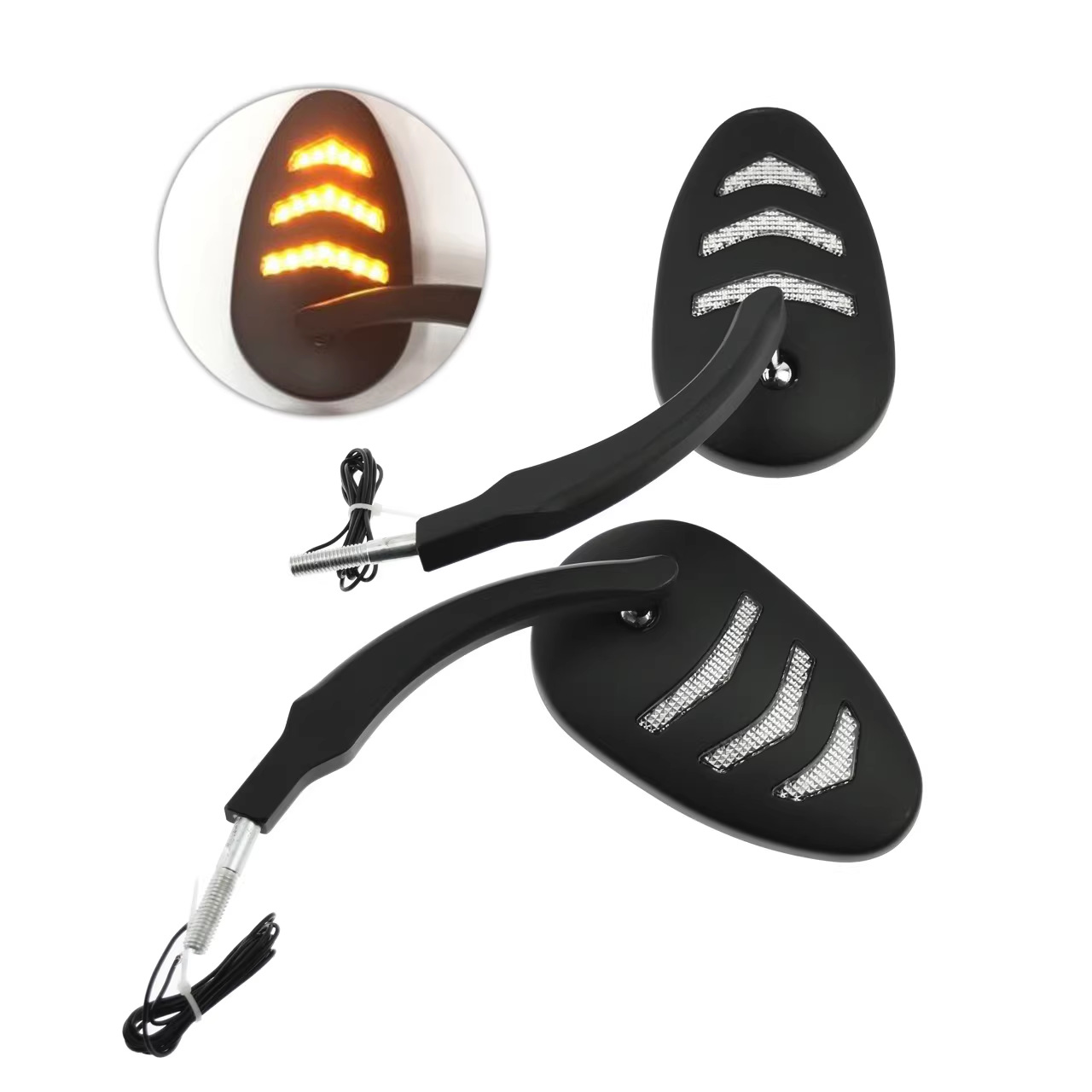 Motorcycle Accessories Suitable for Harley Universal Modified Rearview Mirror with Led Reversing Mirror Cnc