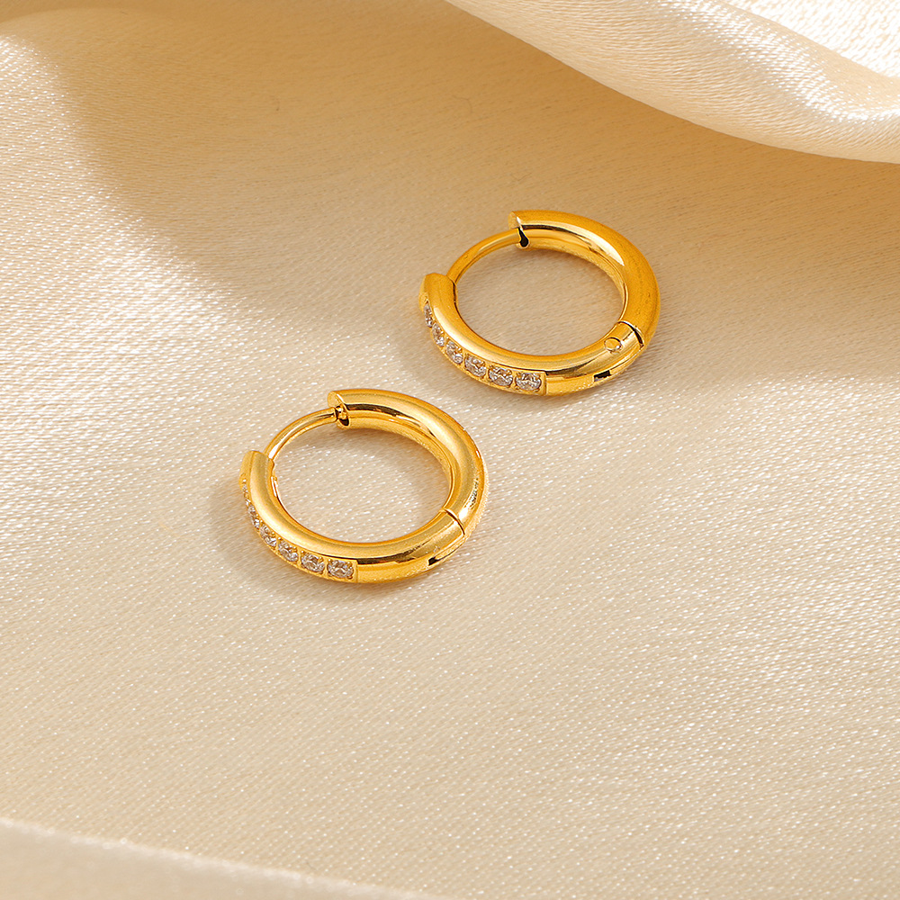 minimalist Titanium Light Luxury Diamond-studded Hoop For Women, High-end Stainless Steel Ring Jewelry Accessories_voghion.com