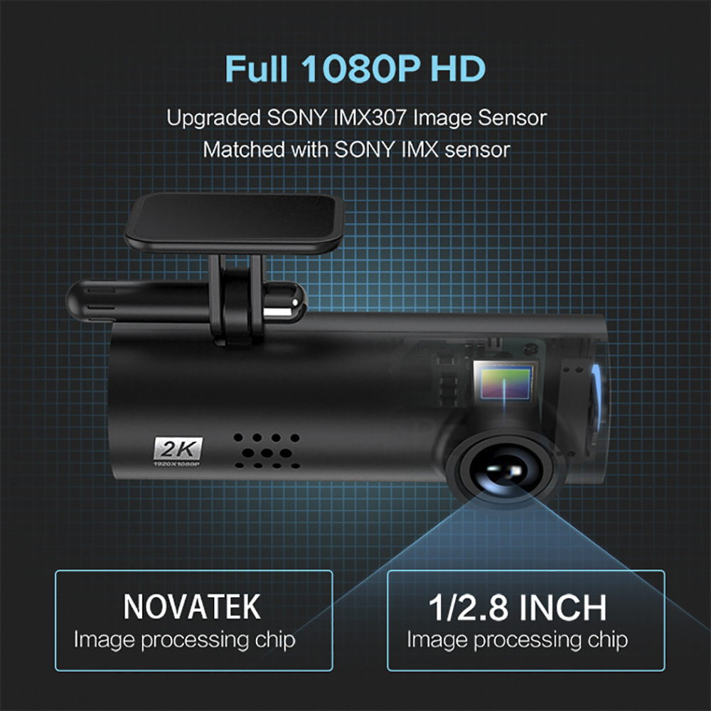 Lf9 Hidden Driving Recorder 4K Front and Rear Dual Recording Wifi Night Vision 1296P High-Definition 24-Hour Parking Monitoring