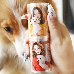 Kitten and Puppy Series Die-Cut Pet Planner Tape Cat and Dog Character Themed Sticker Material Cute Pet Elements