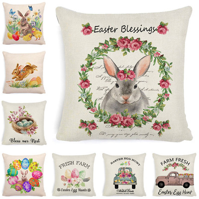 Easter Thanksgiving Pongal rabbit Pillows European style Countryside Farm Amazon new pattern Cushion pillow cover
