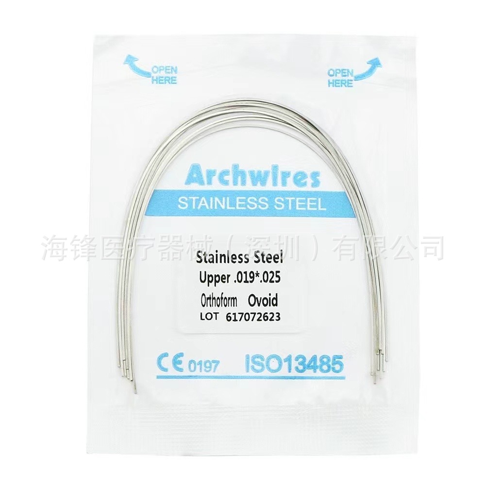 Ortodoncia dental Alambre de arco de acero inoxidable Alambre redondo súper elástico Alambre cuadrado Alambre preformado Alambre de ortodoncia Ovalos 10 paquetes