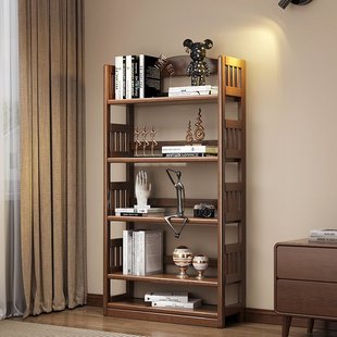 All Solid Wood Bookshelf Floor-Standing Living Room Storage Rack Bedroom Storage Rack Home Student Simple Wall-Mounted Children's Small Bookcase