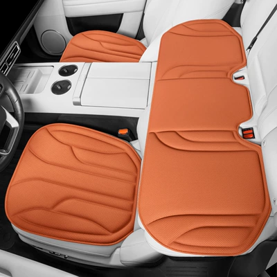 Four Seasons Pad — New Hot-Selling Car Seat Cushions, Four-Season - love-horse-orange-3-piece-set-front-and-rear-seat-cushions-luxurious-anti-fouling-leather-latex-cotton-core-not-tired-after-sitting-for-a-long-time