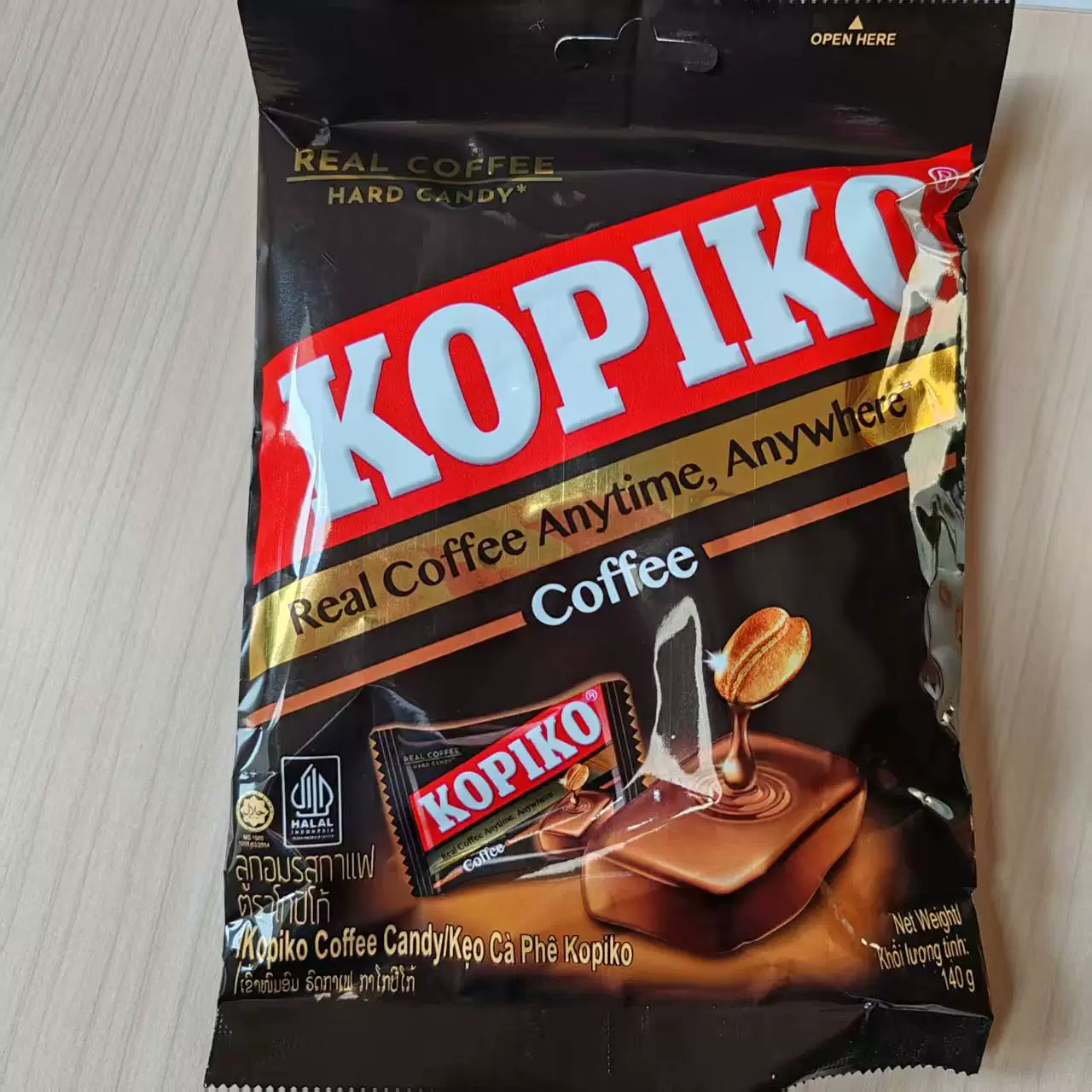 Твёрдая карамель Kopiko-style капучино и оригинал, импортная, 140 г пакет, набор 1–8 шт.