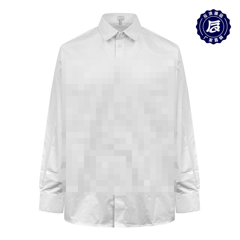 25 Guangzhou Jinbaoluo Jacquard Dark Pattern Shirt for Men and Women Casual Loose Pure Cotton Long-Sleeved Simple Fashion Work Clothing Autumn