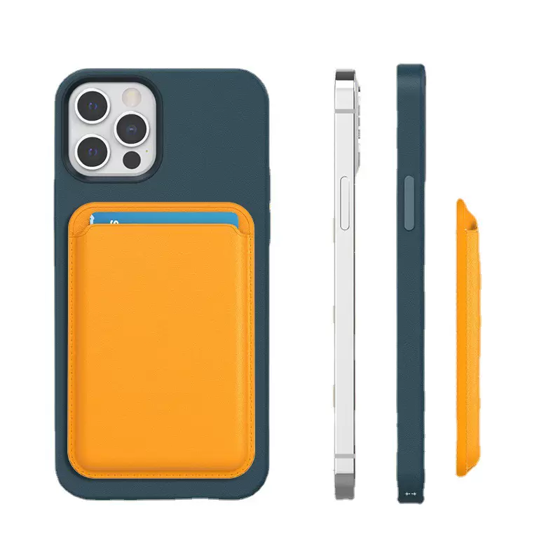 适用于苹果磁吸卡包iPhone 14 PU皮革Magsafe 手机背贴卡包